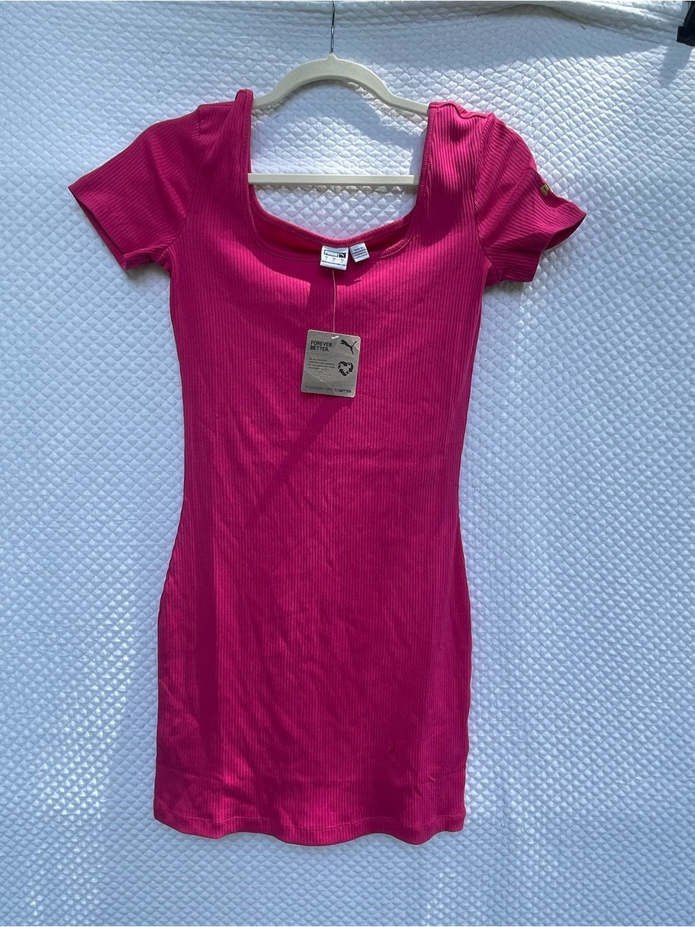 Puma Women’s Classics Ribbed Mini Dress Beetroot Purple Pink Size Small NWT